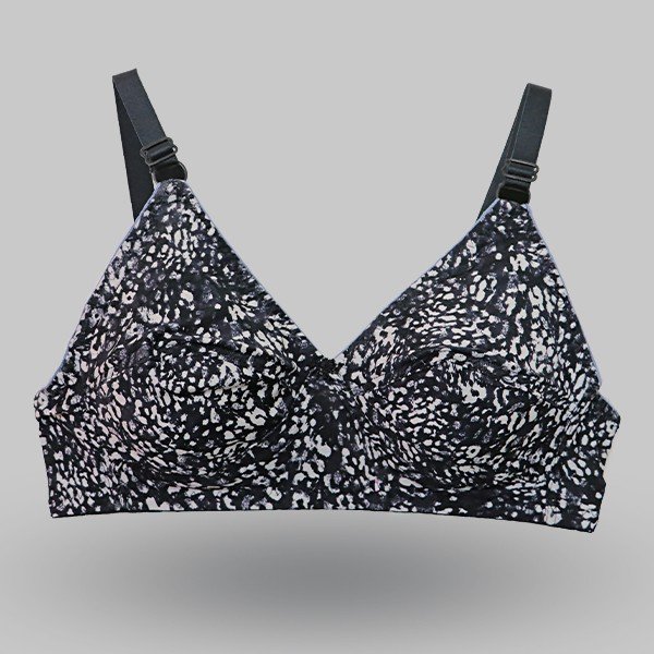 প্রিন্ট স্ট্রেচ ব্রা Mixed Black & White Color