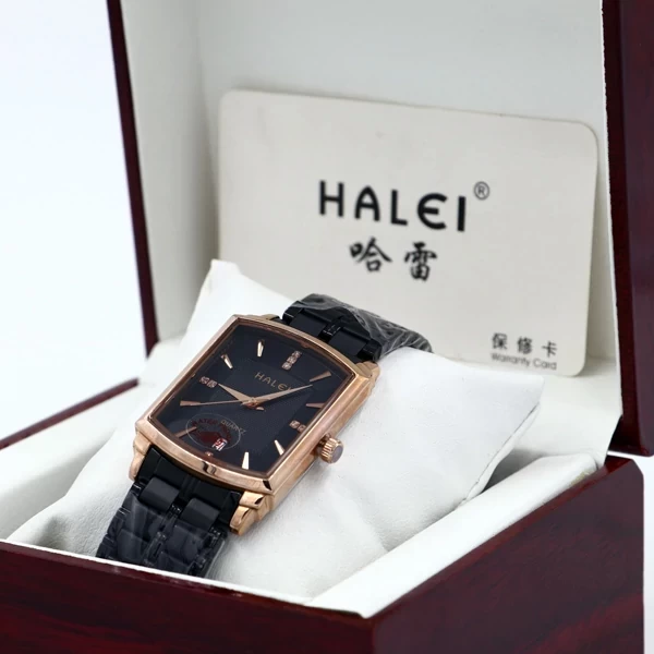 Stylish Halei Wristwatches For Men Black Color